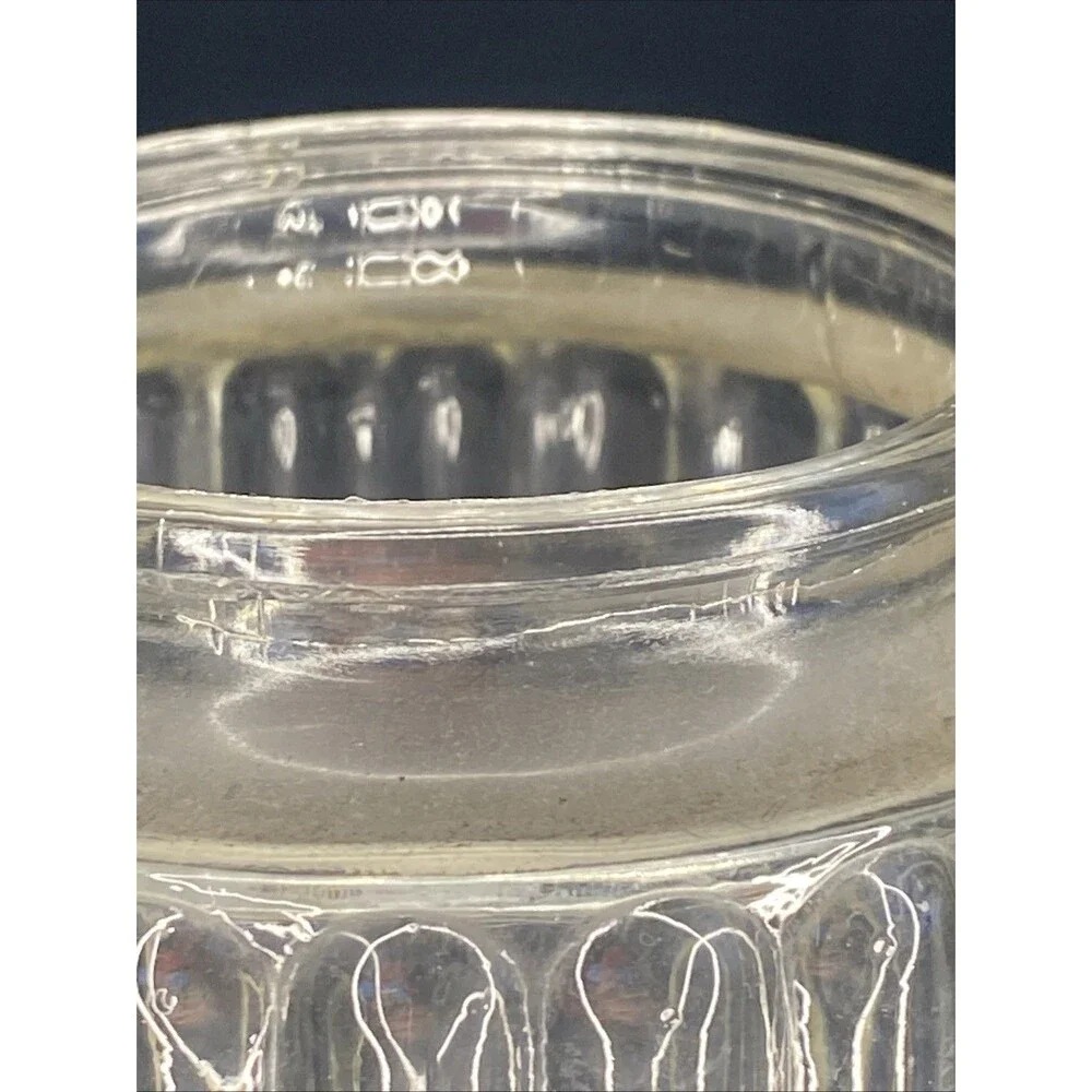 VTG Ceiling Light Shade Cover Clear Glass Ribbed Bullseye Outdoor Porch Fixture